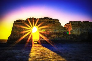 Sunburst Sunset at Monument Rocks